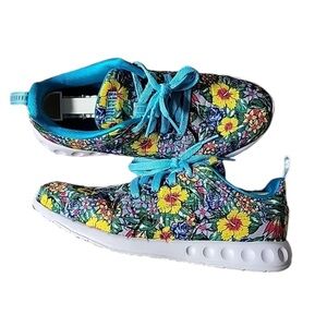 Puma Floral Sneaker Womens Size 10 Blue/Yellow